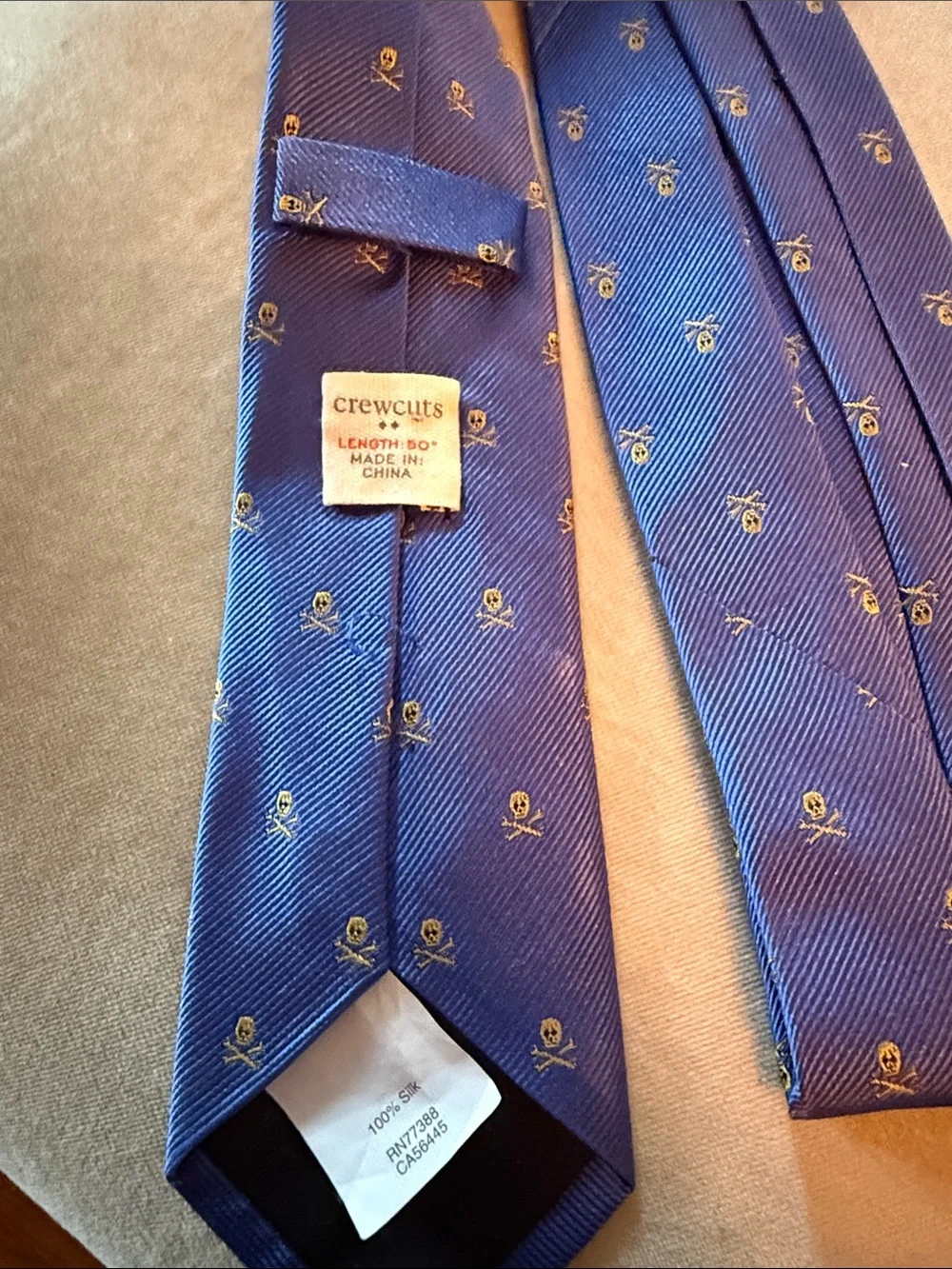 Crewcuts by JCrew Blue with maize skulls Tie